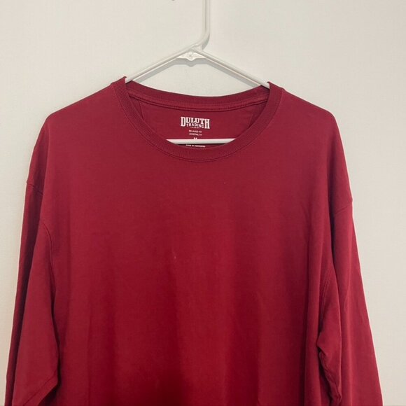 DULUTH TRADING CO COMPANY Mens Longtail T Relaxed Fit Long Sleeve T-Shirt Red M - Picture 2 of 11